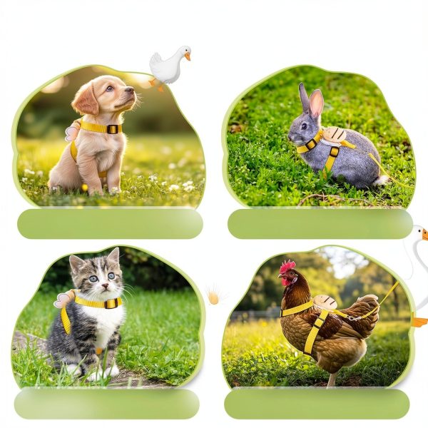 SilTriangle Duck Harness Leash Adjustable Nylon Bee Design-4