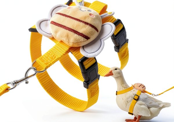 SilTriangle Duck Harness Leash Adjustable Nylon Bee Design-0