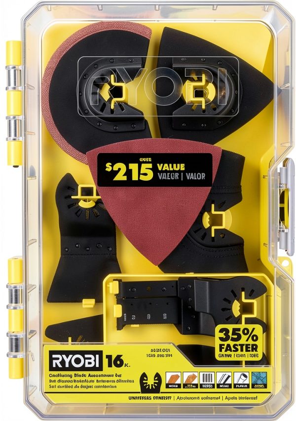 Oscillating Multi Tool Blade Set 16PC by RYOBI Fine Grit Universal Fit-0