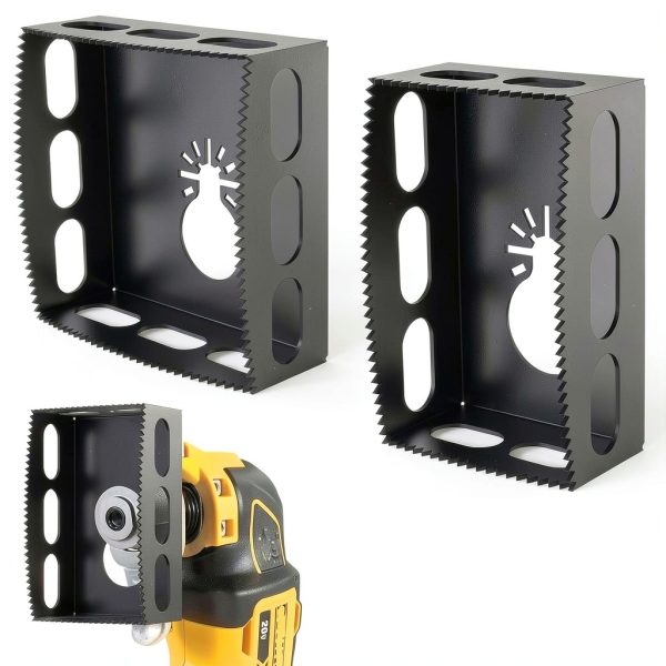 Drywall Outlet Cutter 2 PCS OYSSTA Square Slot Stainless Steel Black-0